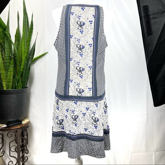 REBECCA TAYLOR Size 10 Silk Dress Floral Spring Summer Fit Flare - Picture 6 of 14